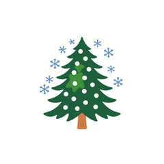Fototapeta premium Christmas-tree-with-snowflakes-vector-graphic-holiday-decoration