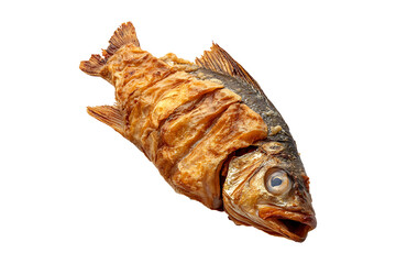 fried fish isolated on transparent background