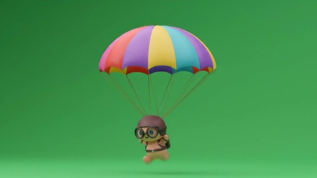 Parachuting Soldier Toy with Colorful Umbrella