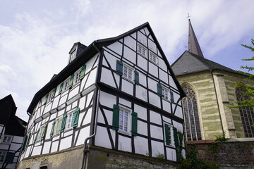 Historic half-timbered houses in Unna, North Rhine Westphalia, Germany