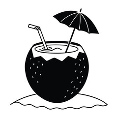 coconut cocktail on the beach