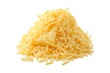 Grated Yellow Cheese isolated on transparent background