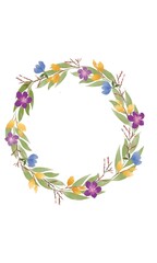 Watercolor floral wreath