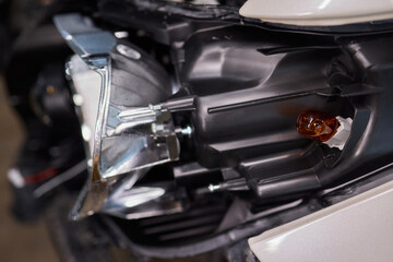 A Detailed Close Up View of an Automotive Headlight Assembly Displaying Quality and Craftsmanship