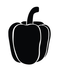 Vector silhouette black vegetable bell pepper