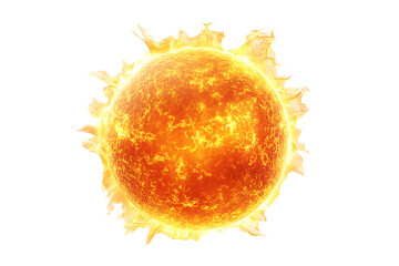 hot sun isolated on transparent background