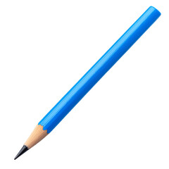 Blue pencil isolated on transparent background