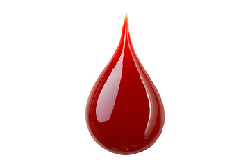 Ketchup drop isolated on transparent background