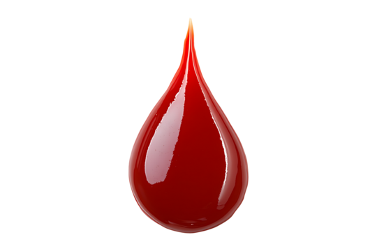 Ketchup drop isolated on transparent background