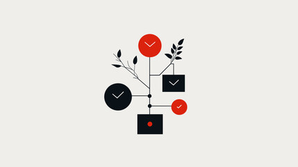 Minimal vector illustration of organized project management elements  