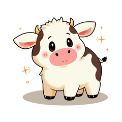 Obraz premium Cute Baby Cow Clipart 01