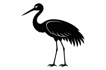 stork sihouette black vector