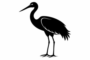 stork sihouette black vector