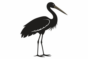 stork sihouette black vector