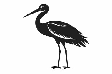 stork sihouette black vector