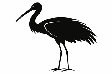 stork sihouette black vector