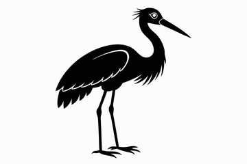 stork sihouette black vector