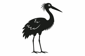 stork sihouette black vector