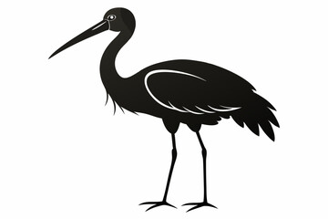 Obraz premium stork sihouette black vector