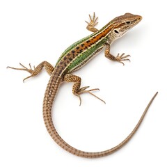 Obraz premium Macro Wall Lizard on White Background – Full Body 8K Detail