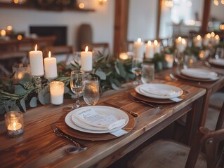 Romantic Candlelit Dinner Table Arrangement