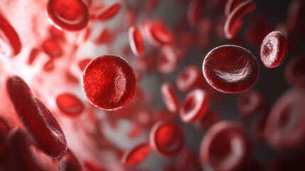Fototapeta premium Microscopic View of Red Blood Cells in Motion