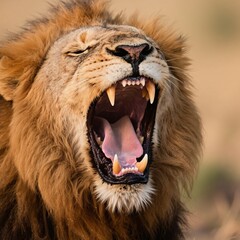 portrait of a male lion