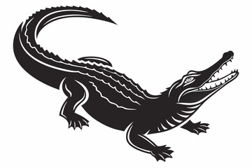 alligator sihouette black vector