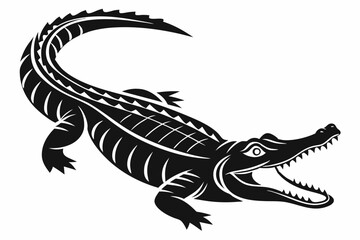 alligator sihouette black vector