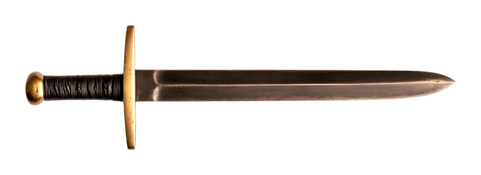 Historic sword display museum exhibit art collection interior close-up cultural heritage isolated on transparent background