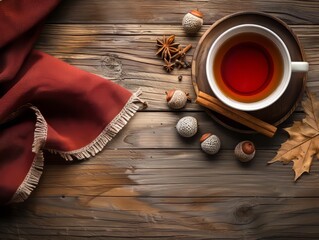 Cozy Winter Tea with Candles and Spices