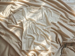 White T-Shirt on Draped Fabric