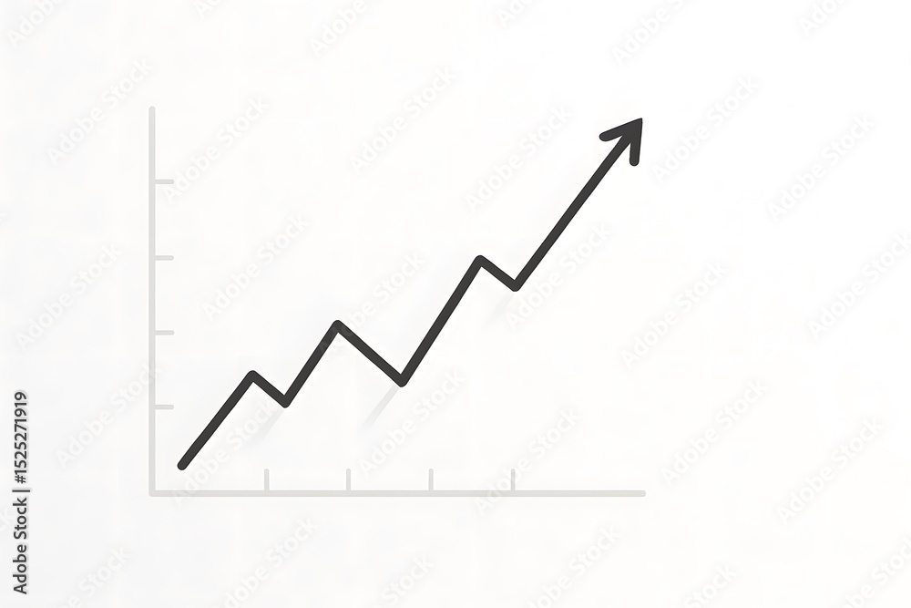Aufkleber simple line graph demonstrating steady growth trend over time