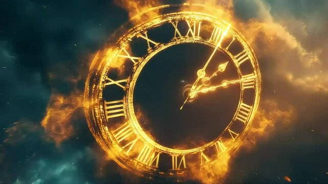 Burning clock time concept