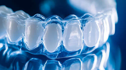 Transparent dental aligner showcasing modern orthodontic technology and aesthetics