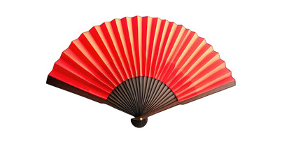 Red and dark-brown paper fan