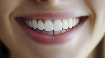 Close-up of a radiant, healthy smile displaying perfectly aligned white teeth