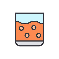 Refreshing Sparkling Beverage In A Glass With Bubbles Illustration
