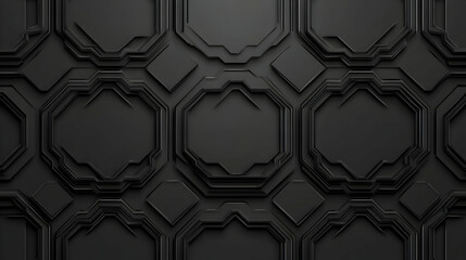 Monochrome Metallic Geometric Pattern with Intricate Lines and Architectural Shapes
