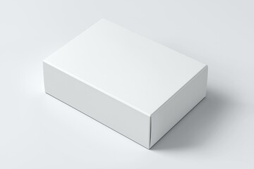 A clean, minimalist white box with a smooth surface, ideal for packaging or branding projects.