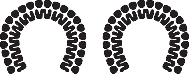 Abstract Black and White Horseshoe Pattern Design Elements