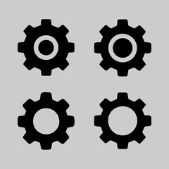 Mechanical Precision Four identical gear icons, symbolizing precision, collaboration, and the seamless integration of mechanical components. Representing the industrial landscape.