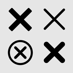 Obraz premium Cross Symbols Collection A collection of diverse cross symbols, offering a variety of visual representations for error messages, closures, or design elements.