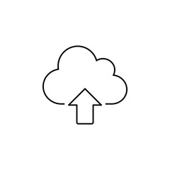 Cloud Upload Icon, Line Style Symbol for File Transfer