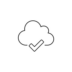 Done Icon, Task Completed Line Symbol, Task Completed Symbol, Checkmark Icon, Minimal Outline Style