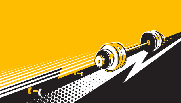 Weight lifting abstract background design. The sports concept
