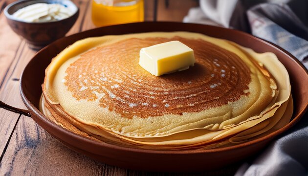 a kosovan flija layered pancake with butter