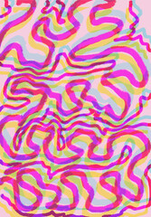 Psychedelic Abstract Seamless Pattern – Colorful Wavy Lines Background