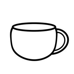 coffee mug, cup icon illustration vector 