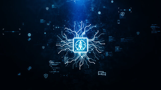 Artificial Intelligence System Driven by Big Data Analytics via a connected digital network, representing intelligent automation, cloud infrastructure, and advanced data systems.